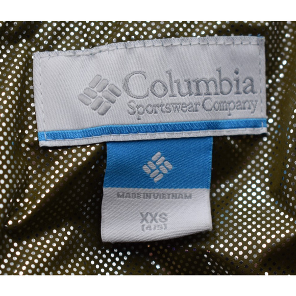 Columbia Winter Jacket - Green Hooded Lined Outgrown - Youth Girls Kids XXS 4/5 - Picture 4 of 6